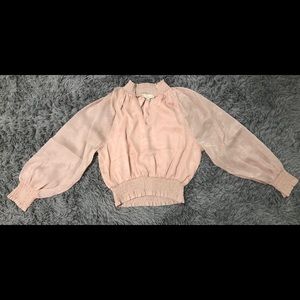 Blush pink top with balloon sleeves